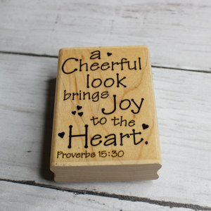 Stampabilities Rubber Stamp Mounted Wooden Block Proverbs 15:30 Christian